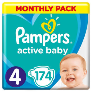 Pampers Baby-Dry Size 4 – 174 Diapers (Mega Pack)