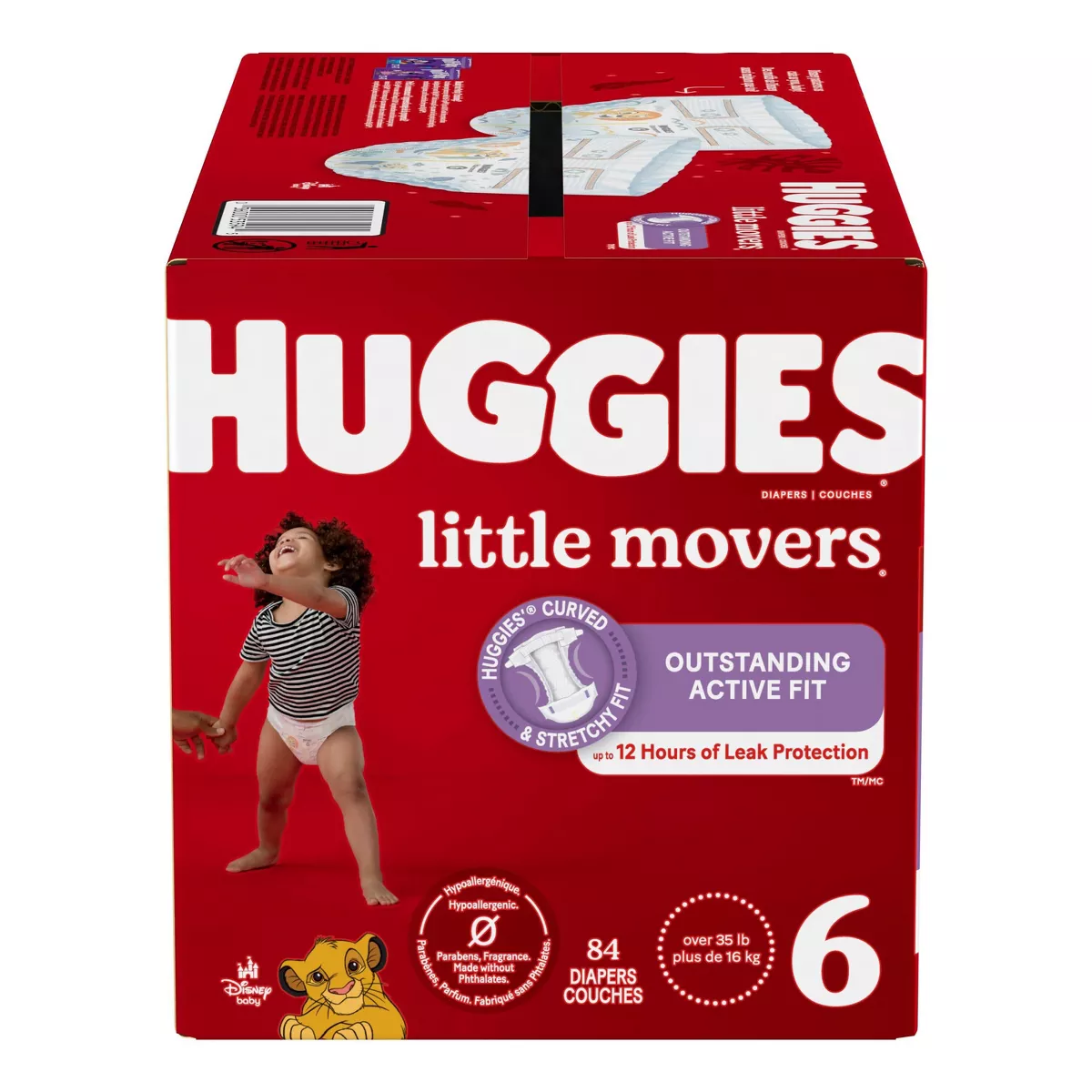 Huggies Little Movers Baby Disposable Diapers – Size 6 (84 Count)