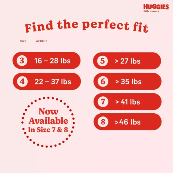 Huggies Little Movers Baby Disposable Diapers – Size 4 (Select Count) - Image 2