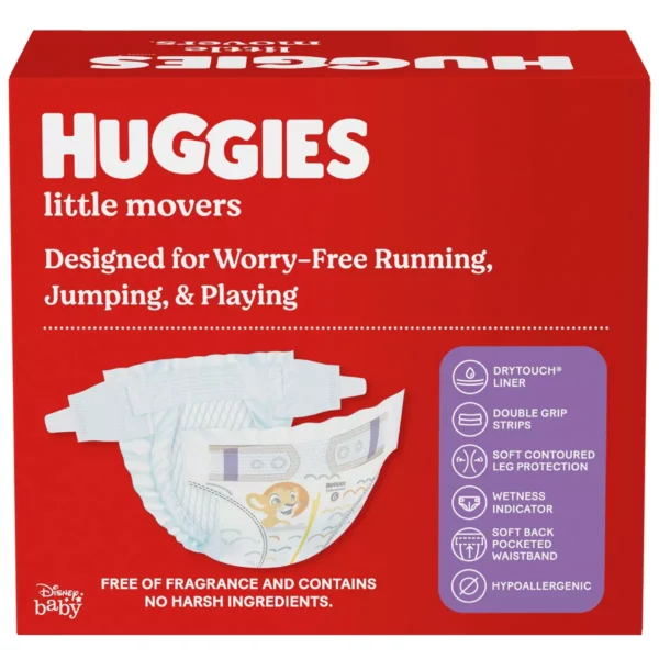 Huggies Little Movers Baby Disposable Diapers – Size 4 (Select Count) - Image 3